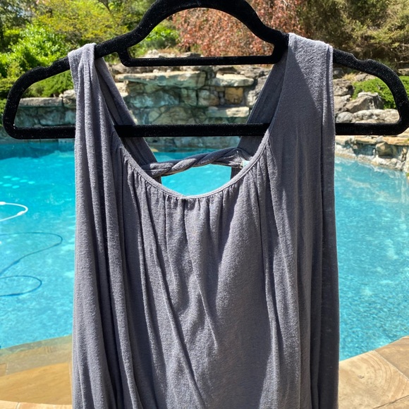 Free People Braided Back Tank Grey Small - Picture 4 of 5